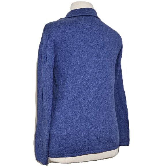 Ralph Lauren Black Label Ladies Cotton Cashmere Blazer-style Cardigan Indigo M - Picture 3 of 15